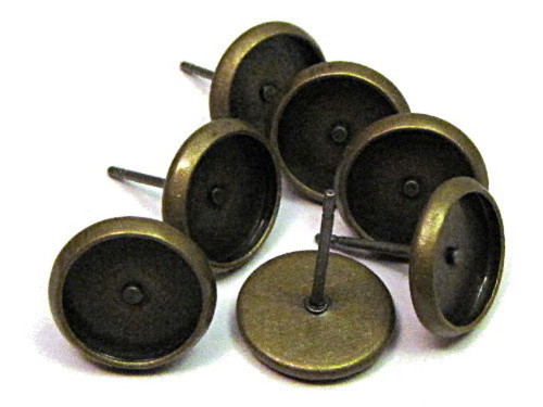 Ohrstecker mit Fassung fr Cabochons 8mm, bronzefarben, 1 Paar